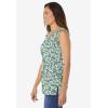 Woman Within Plus Size Perfect Printed Scoopneck Tank(Sage Blossom Vine)