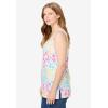 Woman Within Plus Size Perfect Printed Scoopneck Tank(White Multi Floral)