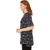 Woman Within Plus Size Perfect Printed Short-Sleeve Boatneck Tunic(Blue Rose Ditsy Bouquet)