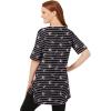 Woman Within Plus Size Perfect Printed Short-Sleeve Boatneck Tunic(Blue Rose Ditsy Bouquet)