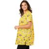 Woman Within Plus Size Perfect Printed Short-Sleeve Shirred V-Neck Tunic(Navy Offset Dot)