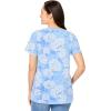 Woman Within Plus Size Perfect Printed Short-Sleeve V-Neck Tee(French Blue Soft Lotus)