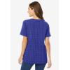 Woman Within Plus Size Perfect Printed Short-Sleeve V-Neck Tee(Petal Purple Tie Dye)