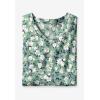 Woman Within Plus Size Perfect Printed Short-Sleeve V-Neck Tee(Pink Stamp Botanical)