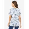 Woman Within Plus Size Perfect Printed Short-Sleeve V-Neck Tee(White Butterflies)