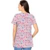 Woman Within Plus Size Perfect Printed Short-Sleeve V-Neck Tee(White Swirl Ditsy)
