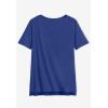 Woman Within Plus Size Perfect Short-Sleeve Boatneck Tunic(Deep Claret)