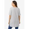 Woman Within Plus Size Perfect Short-Sleeve Boatneck Tunic(Heather Grey)