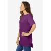 Woman Within Plus Size Perfect Short-Sleeve Boatneck Tunic(Plum Purple)