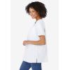 Woman Within Plus Size Perfect Short-Sleeve Keyhole Tee(White)