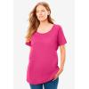 Woman Within Plus Size Perfect Short-Sleeve Scoopneck Tee(Medium Heather Grey)