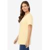 Woman Within Plus Size Perfect Short-Sleeve V-Neck Tee (Petite Available)(Banana)