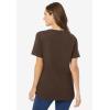 Woman Within Plus Size Perfect Short-Sleeve V-Neck Tee (Petite Available)(Chocolate)