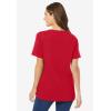 Woman Within Plus Size Perfect Short-Sleeve V-Neck Tee (Petite Available)(Classic Red)
