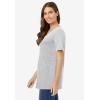 Woman Within Plus Size Perfect Short-Sleeve V-Neck Tee (Petite Available)(Heather Grey)