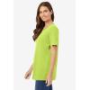 Woman Within Plus Size Perfect Short-Sleeve V-Neck Tee (Petite Available)(Lime)