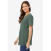 Woman Within Plus Size Perfect Short-Sleeve V-Neck Tee (Petite Available)(Pine)
