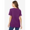 Woman Within Plus Size Perfect Short-Sleeve V-Neck Tee (Petite Available)(Plum Purple)