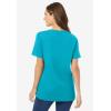 Woman Within Plus Size Perfect Short-Sleeve V-Neck Tee (Petite Available)(Pretty Turquoise)