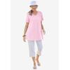 Woman Within Plus Size Perfect Short-Sleeve V-Neck Tunic(Banana)