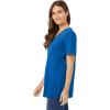 Woman Within Plus Size Perfect Short-Sleeve V-Neck Tunic(Bright Cobalt)