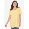 Woman Within Plus Size Perfect Short-Sleeve V-Neck Tunic(Medium Heather Grey)