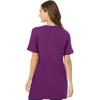 Woman Within Plus Size Perfect Short-Sleeve V-Neck Tunic(Plum Purple)