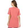 Woman Within Plus Size Perfect Short-Sleeve V-Neck Tunic(Sweet Coral)