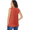 Woman Within Plus Size Perfect Sleeveless Shirred V-Neck Tunic(Burnt Red)