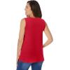 Woman Within Plus Size Perfect Sleeveless Shirred V-Neck Tunic(Classic Red)