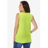Woman Within Plus Size Perfect Sleeveless Shirred V-Neck Tunic(Lime)