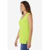 Woman Within Plus Size Perfect Sleeveless Shirred V-Neck Tunic(Lime)