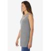 Woman Within Plus Size Perfect Sleeveless Shirred V-Neck Tunic(Medium Heather Grey)