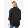 Woman Within Plus Size Perfect Three Quarter Sleeve Shirt(Black)