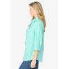Woman Within Plus Size Perfect Three Quarter Sleeve Shirt(Heart Stripe Multi)