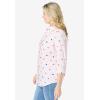Woman Within Plus Size Perfect Three Quarter Sleeve Shirt(Heart Stripe Multi)