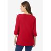 Woman Within Plus Size Perfect Three-Quarter Sleeve Boatneck Tee(Classic Red)