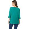 Woman Within Plus Size Perfect Three-Quarter Sleeve Boatneck Tee(Radiant Purple)