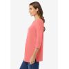 Woman Within Plus Size Perfect Three-Quarter Sleeve Boatneck Tee(Sweet Coral)