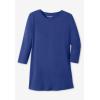 Woman Within Plus Size Perfect Three-Quarter Sleeve Crewneck Tee(Pink)