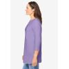 Woman Within Plus Size Perfect Three-Quarter Sleeve Crewneck Tee(Soft Iris)