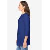 Woman Within Plus Size Perfect Three-Quarter Sleeve Crewneck Tee(Ultra Blue)