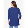 Woman Within Plus Size Perfect Three-Quarter Sleeve Crewneck Tee(Ultra Blue)