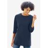 Woman Within Plus Size Perfect Three-Quarter Sleeve Crewneck Tee(Ultra Blue)