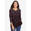Woman Within Plus Size Perfect Three-Quarter Sleeve V-Neck Tee (Petite Available)(Heather Grey)