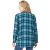 Woman Within Plus Size Petite Classic Flannel Shirt(French Blue Cozy Plaid)
