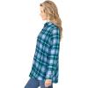Woman Within Plus Size Petite Classic Flannel Shirt(French Blue Cozy Plaid)