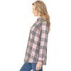 Woman Within Plus Size Petite Classic Flannel Shirt(Pink Sorbet Plaid)