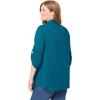Woman Within Plus Size Pintucked Button Down Gauze Shirt(Deep Teal)