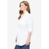 Woman Within Plus Size Pintucked Button Down Gauze Shirt(White)